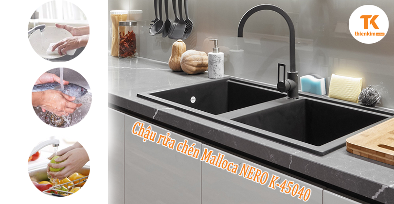 Tác dụng chậu rủa chén Malloca Nero K-45040